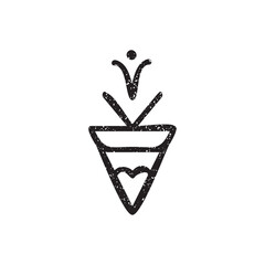 Vector hand-drawn ethnic element isolated on the white background. Tribal floral sign. The ethnic symbol in grunge style.