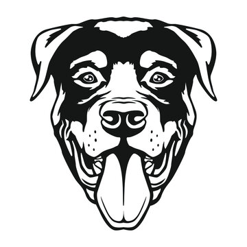 Rottweiler Face Dog. Breed Famous Dog. Cut Vector File. Symbol Illustration Design.