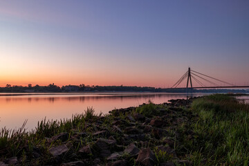 Beautiful summer sunset in the lake. HDR image