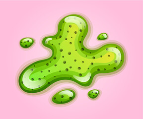 Obraz premium Colorful glitter slime blob vector illustration. Girly goo stain on pink background. Fun game for kids