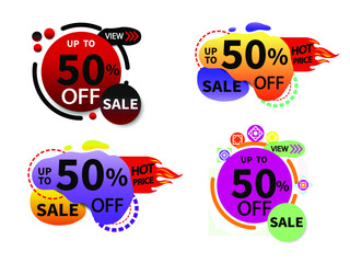 Set of sale tags isolated on white. Black friday sale. Vector illustration.