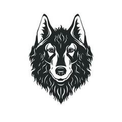 Fototapeta premium Wolf head isolated on white. Vector illustration.
