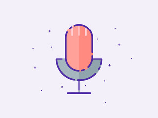Microphone flat design vector, communication illustration. Can use for logo, banner, presentation, infographic etc.