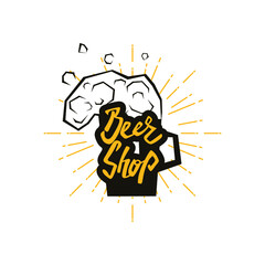 Vintage beer label. Okroberfest label. Vector illustration.