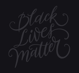 Black lives matter hand lettering, vector illustration