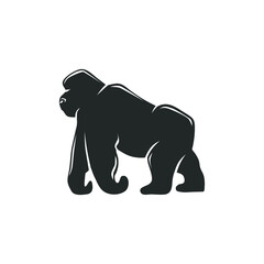 Gorilla isolated on white for t-shirts. Vector illustration.