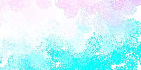 Light Pink, Blue vector texture with bright snowflakes.