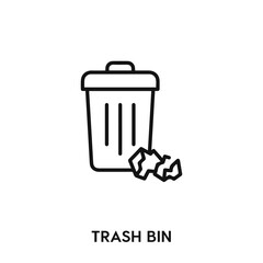 trash bin icon vector. trash bin sign symbol