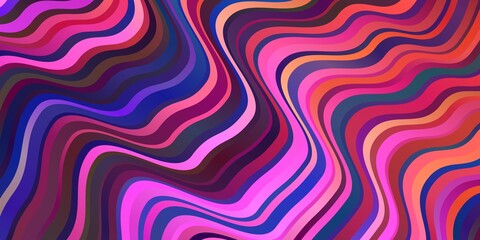 Dark Multicolor vector background with bent lines.