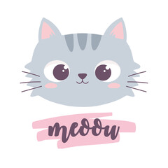 cute cat face cartoon animal funny character