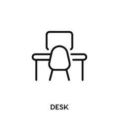 desk icon vector. desk sign symbol
