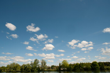 tranquil landscape at river germany