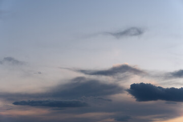 Sunset sky with clouds, abstract background