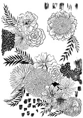 abstract illustrations ,flowers, color full, prints