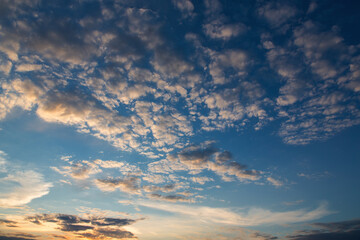 Beautiful sky with clouds during sunset