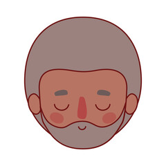 Isolated head man cartoon with beard vector design