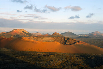 Fototapeta na wymiar Several multicolor volcanos in Canaria island