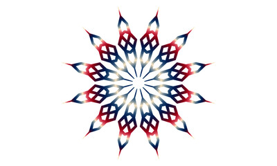 Colorful blue and red mandala icon