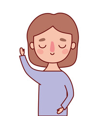 Avatar woman cartoon with brown hair vector design