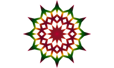 Colorful simple mandala icon on white background