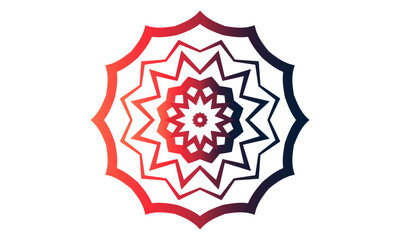 Colour star mandala icon on white background