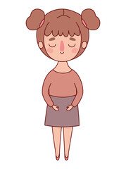 Avatar woman cartoon with brown hair vector design