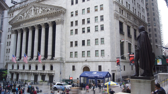 NEW YORK CITY, USA-circa 2019:New York Stock Exchange. NYSE is the largest stock exchange in the world