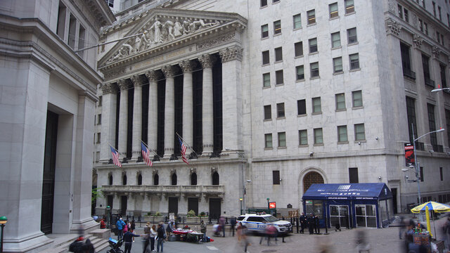 NEW YORK CITY, USA-circa 2019:New York Stock Exchange. NYSE is the largest stock exchange in the world