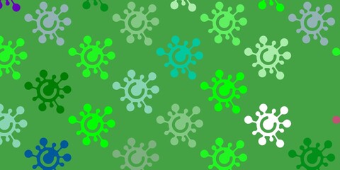Light Multicolor vector backdrop with virus symbols.
