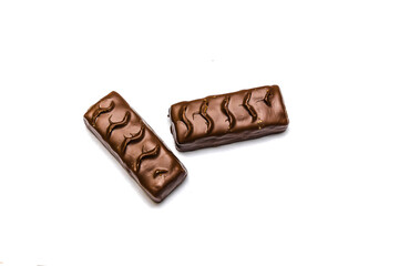 Chocolate bars isolated on white