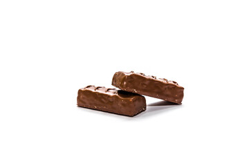 Chocolate bars isolated on white
