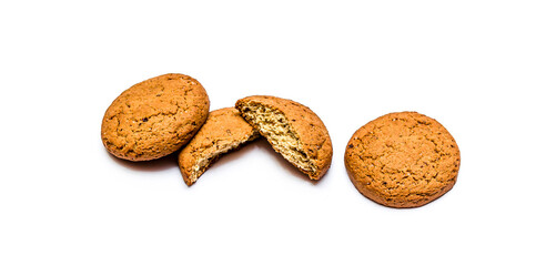Oatmeal cookies on a white background