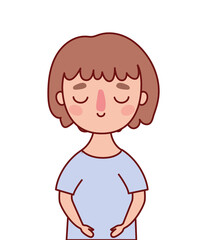 Avatar woman cartoon with brown hair vector design