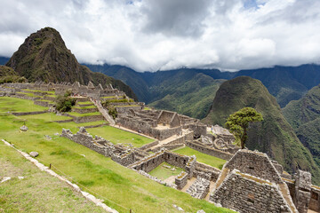 Fototapeta na wymiar Buildings of Machu Picchu, Peru