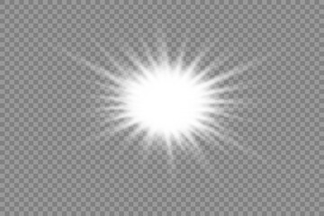 Lights sparkles isolated. Vector illustration of glowing lens flares and sparks.