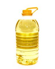 bottle oil plastic big on white background