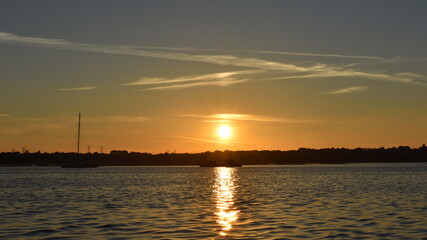 Naklejka premium Sunset over Poole Harbour