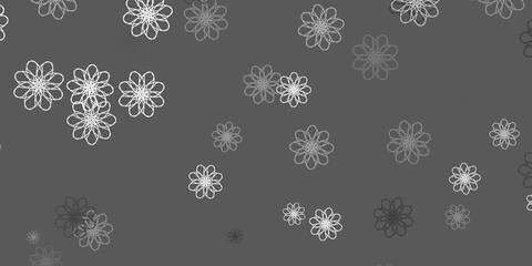 Light Gray vector doodle pattern with flowers.