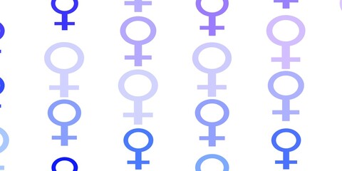 Light Purple vector background with woman symbols.