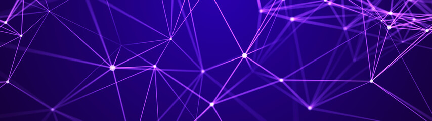 Digital plexus of glowing lines and dots. Abstract background. 3D rendering. Network or connection. 3d rendering.