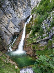 Savica waterfall near lake Bohinj, Slovenia