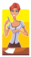 Cute cartoon businesswoman