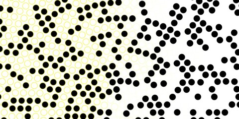 Dark Yellow vector pattern with circles. Colorful illustration with gradient dots in nature style. Design for your commercials.