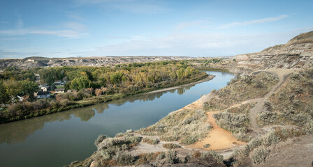 Canadian badlands desert like landscape, shot in Drumheller, Alberta, Canada