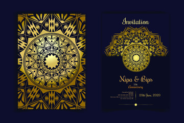 Ornamental Invitation card design with  luxury Mandala