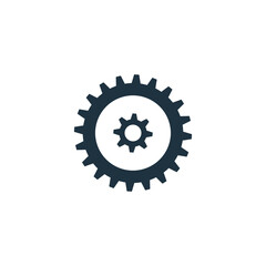 Double cog gear, mechanism element. Stock vector illustration isolated on white background.