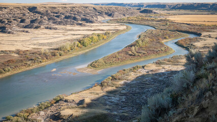 Canadian badlands desert like landscape, shot in Drumheller, Alberta, Canada