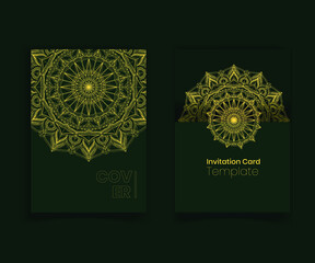 Ornamental Invitation card design with  luxury Mandala