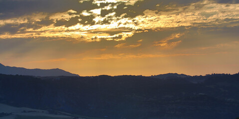 sunset view of the sierra nevada spain