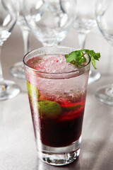 cocktail with lime and mint